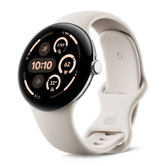 訳あり【Nランク】Google Pixel Watch 3 Wi-Fiモデル 45mm GA05736-US Polished Silverケース/Porcelain Activeバンド 840353906990 ※外箱痛み