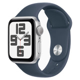 【Nランク】Apple Watch SE 第2世代 GPSモデル 40mm MRE13J/A シルバーアルミニウムケース/ストームブルースポーツバンド S/M A2722 4549995398748