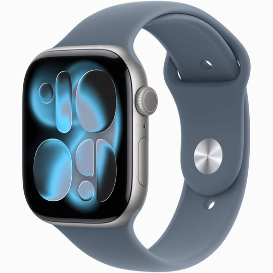 【Nランク】Apple Watch Series 11 GPSモデル 46mm MEW94J/A+MFGX4FE/A スペースグレイアルミニウムケース/アンカーブルースポーツバンド S/M A3333 4549995623284