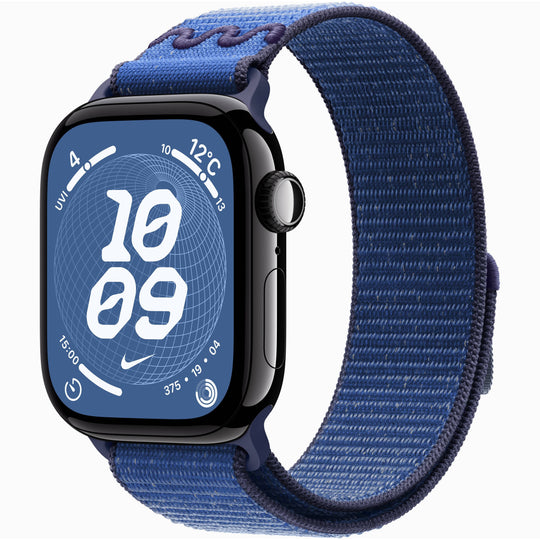 【Nランク】Apple Watch Series 11 GPSモデル 42mm MEW04J/A+MGD14FE/A ジェットブラックアルミニウムケース/ブルーリボンナイキスポーツループ A3331 4549995623185