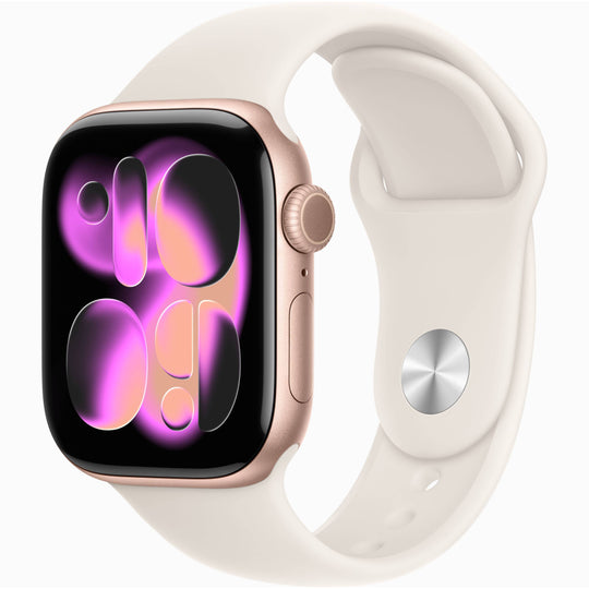【Nランク】Apple Watch Series 11 GPSモデル 42mm MEW24J/A+MXLL3FE/A ローズゴールドアルミニウムケース/スターライトスポーツバンド S/M A3331 4549995623222