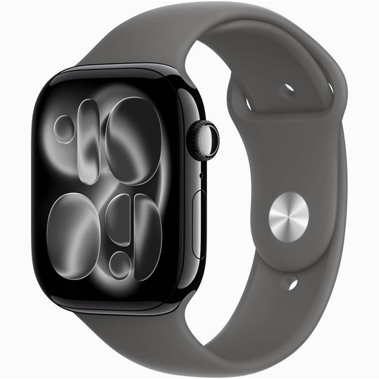 【Nランク】Apple Watch Series 11 GPSモデル 46mm MEW84J/A+MXLX3FE/A ジェットブラックアルミニウムケース/ストーングレイスポーツバンド S/M A3333 4549995623260