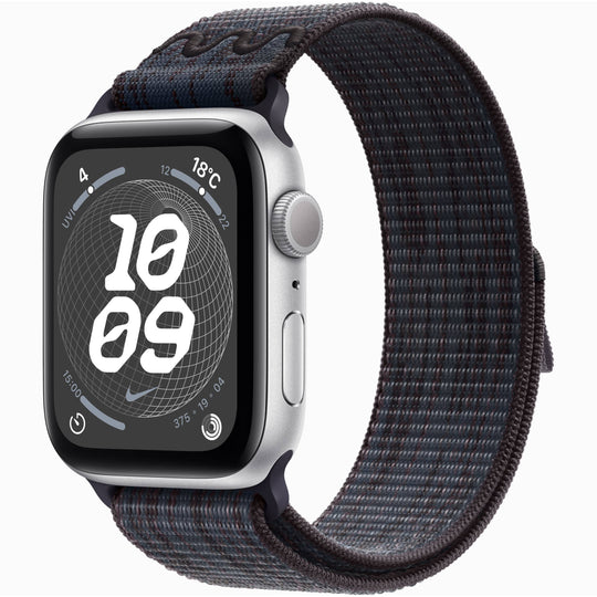 【Nランク】Apple Watch SE 第2世代 GPSモデル 44mm MA7X4J/A+MYJD3FE/A シルバーアルミニウムケース/ブラック/ブルーナイキスポーツループ 4549995541472