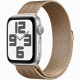 【Nランク】Apple Watch SE 第2世代 GPSモデル 44mm MA7X4J/A+MXMR3FE/A シルバーアルミニウムケース/ゴールドミラネーゼループ M/L 4549995541472