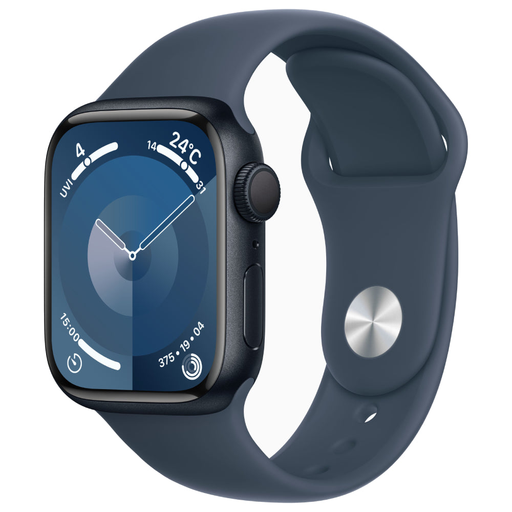 【Nランク】Apple Watch Series 9 GPSモデル 41mm MR9L3J/A+MT2W3FE/A ミッドナイトアルミニウムケース/ストームブルースポーツバンド S/M A2978 4549995400847