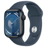 【Nランク】Apple Watch Series 9 GPSモデル 41mm MR9L3J/A+MT2X3FE/A ミッドナイトアルミニウムケース/ストームブルースポーツバンド M/L A2978 4549995400847