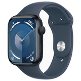 【Nランク】Apple Watch Series 9 GPSモデル 45mm MR9Q3J/A+MT3R3FE/A ミッドナイトアルミニウムケース/ストームブルースポーツバンド M/L A2980 4549995401035