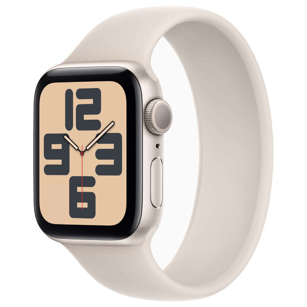 【Nランク】Apple Watch SE 第2世代 GPSモデル 40mm MRTQ3J/A+MTA13FE/A  スターライトアルミニウムケース/スターライトソロループ Size5 A2722 4549995418934